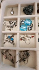 Vintage Antique Estate Jewelry & Box Assorted Materials Few Silver 925 & Murano