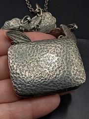 Vintage Estee Lauder Southwestern Style Solid Perfume/Locket Statement Necklace