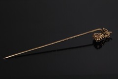Antique 9ct Gold Old Cut Diamond Stick Pin 0.35 Carat