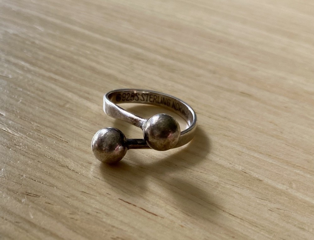 Sterling Silver MCM Scandinavian Norway Vintage Adjustable Ring
