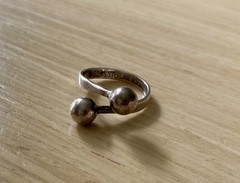 Sterling Silver MCM Scandinavian Norway Vintage Adjustable Ring