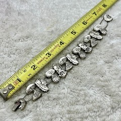 Vintage Charm Bracelet Golf Silver Tone Slider Fits 7″ Wrist