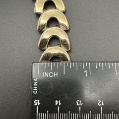 Signed Monet Crescent Link Collar Necklace Gold Tone 1980s Vintage 16