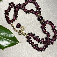 Vintage Bracelet Estate Fine Jewelry Red Almandine Garnet Pre-Owned Bead 6.5″