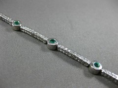 ESTATE 2.30CT DIAMOND & EMERALD 14K WHITE GOLD 3D ETOILE CLASSIC TENNIS BRACELET