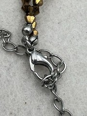 Vintage Tigers Eye Glass Heart Brown Necklace