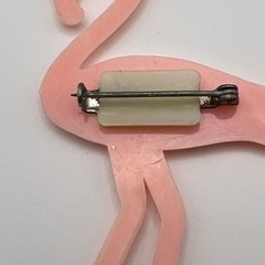 2 Vintage Hialeah Pink Flamingo Brooch Pin 1968 1969 Park Race Track Souvenir