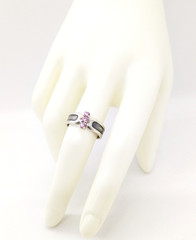 Vintage Elegant RING Silver 925 with Chic Bright Stones -size: 8US (18.5mm)| #46