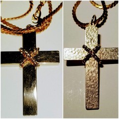 Reversible Vintage Gold Tone Cross & 24″ Chain