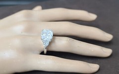 14k White Gold Engagement Ring 6.18ct Lab Grown Simulate Diamond Cushion Shape