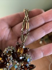 Juliana D&E Book Piece Iridescent AB Layered Flower Pendant /Brooch Marquise