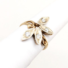 Vintage Luxury RING Silver 925 Flower with chic inserts -size: 9US (19mm)| UA #3