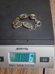 Lucas Lameth 925 Sterling Silver Vintage Abalone Bracelet 7-8 Inch Adjustable