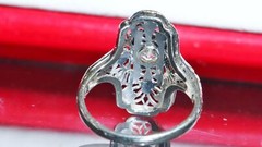 18k white gold ring 0.25ct diamond sz 4 handmade 1920’s antique 2.7g N2737C