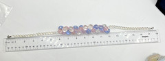 Cute Vintage Lucite Bubble Necklace Iridescent Pastel Pink & Blue