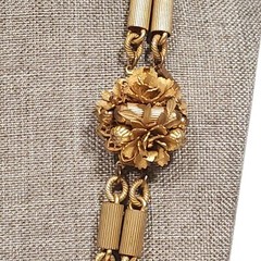 Vintage Signed Jonne Necklace House of Schrager Haskell Style Gold Tone 23″ Long