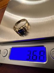 vintage saphire and diamond 14k gold band c. 1980