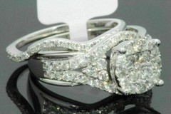 Vintage Art Deco 2.60Ct Round White Diamond Engagement Ring Set 925 Silver
