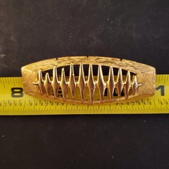 Statement JJ Brooch Pin Modern Contemporary Brushed Gold Tone MCM J Jonette EUC