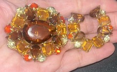 Juliana D &E DeLizza Elster Fall Color Brooch and Earring Set Book Piece #7373