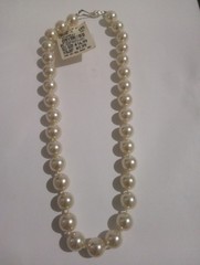 JC Penny s Faux Pearl knotted string beaded White vintage necklace 18″