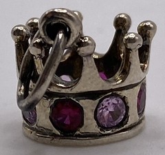 Brown County Sterling Silver Rhinestone Purple Charm 2.3g 1/2”