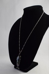VTG Abalone Shell Silver Articulated Nautical FISH Pendant Necklace Read