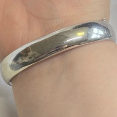 Vtg Sterling Silver H.F.B Bangle 15.97g Fine Jewelry 7″ Etched Floral Design