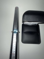 Estate 10KT White Gold Fantasy Cut Aqua Blue Topaz Diamond Ring Size 7 1/2 2.8g