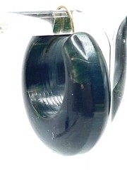 Bakelite Creamed Spinach Green Chunky Hoop Earrings Unusual Rare Vintage
