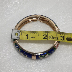 meenakari cut out floral gold tone clamp bracelet rhinestones enamel.