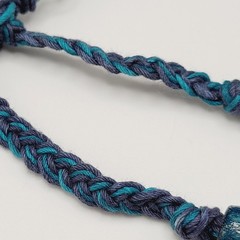 Eclectic Artsy Artisan Braided Cotton Mixed Material Beaded Vintage Necklace