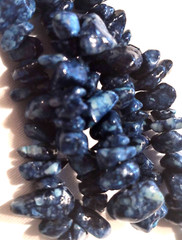 Necklace Imperial Blue Jasper Gemstone Chip Beads 15.5″ Choker Barrel Clasp