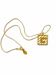 Authentic Givenchy Gold Tone Square Enamel Geometic Pendant PreOwn Excellent