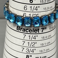 Rhinestone Stretch Bracelet Lot of 6 Blue Purple Clear Acrylic Silver Gold Tone