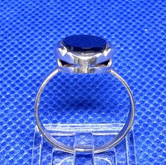 A33 Vintage 925 Sterling Silver Seal Ring Size 8.0 est 1950s Black Onyx 2.9g