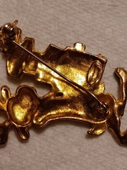 Vintage Gold-tone Reindeer Carrying Packages Brooch From 50-60’s