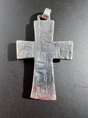 Retired vintage JAMES AVERY Sterling Silver Big 2” St Francis CROSS PENDANT