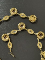 Ciner Signed Purple & Clear Crystal Rhinestone Drop Necklace 1960s