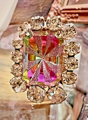 Juliana DeLizza Elster Necklace Earring Watermelon Multifacet Jonquil Rhinestone