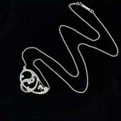Antique Floral Round Cut Lab Created Diamond Charm Woman Gift 925 Silver Pendant