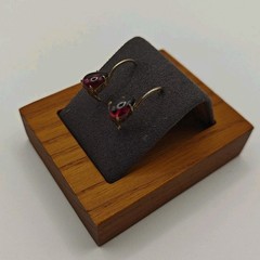 Vtg 24k Gold Plated Sterling Silver 925 Facets SF Garnet Drops 2.25g
