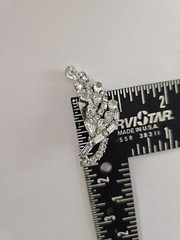 1950’s Ear Climbers Clip On Earrings Clear Rhinestone 2″