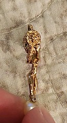 CYVRA Vintage Pendant Fairy Cherub Pixie Looking In Mirror Gold Tone Rare Signed
