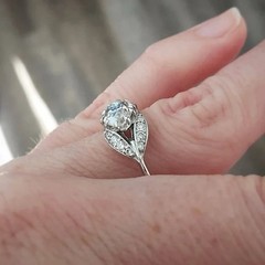 Art Deco Style 3.3Ct Marquise Lab Created Diamond 14K White Gold FN Wedding Ring
