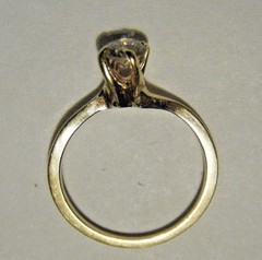Pretty Setting Estate 0.36 CT 4.5mm Diamond 14K Yellow Gold Small sz 4.5 Ring