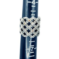 Womens vintage sterling silver ring wide band 5.25 – 5.75 elegant diamond design