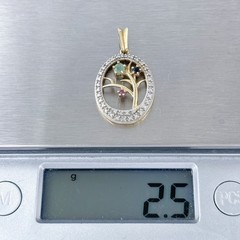 Vintage Ross Simons Vermeil Sterling Silver 925 Gemstone Tree Pendant