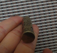 Vintage Style Solid Brass Buddha Hollow Tube Storage Charm Pendant