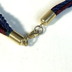 1980s Medallion Necklace Pendant 5 Strand Cord Large Statement Gold Tone Beads
